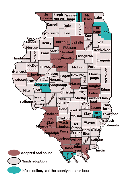 map of illinois counties and cities. Illinois Counties Map